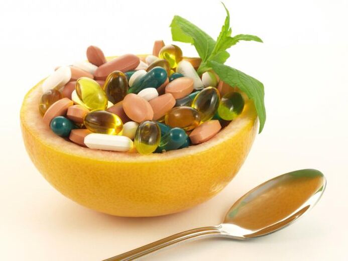 Unha variedade de vitaminas para aumentar a potencia